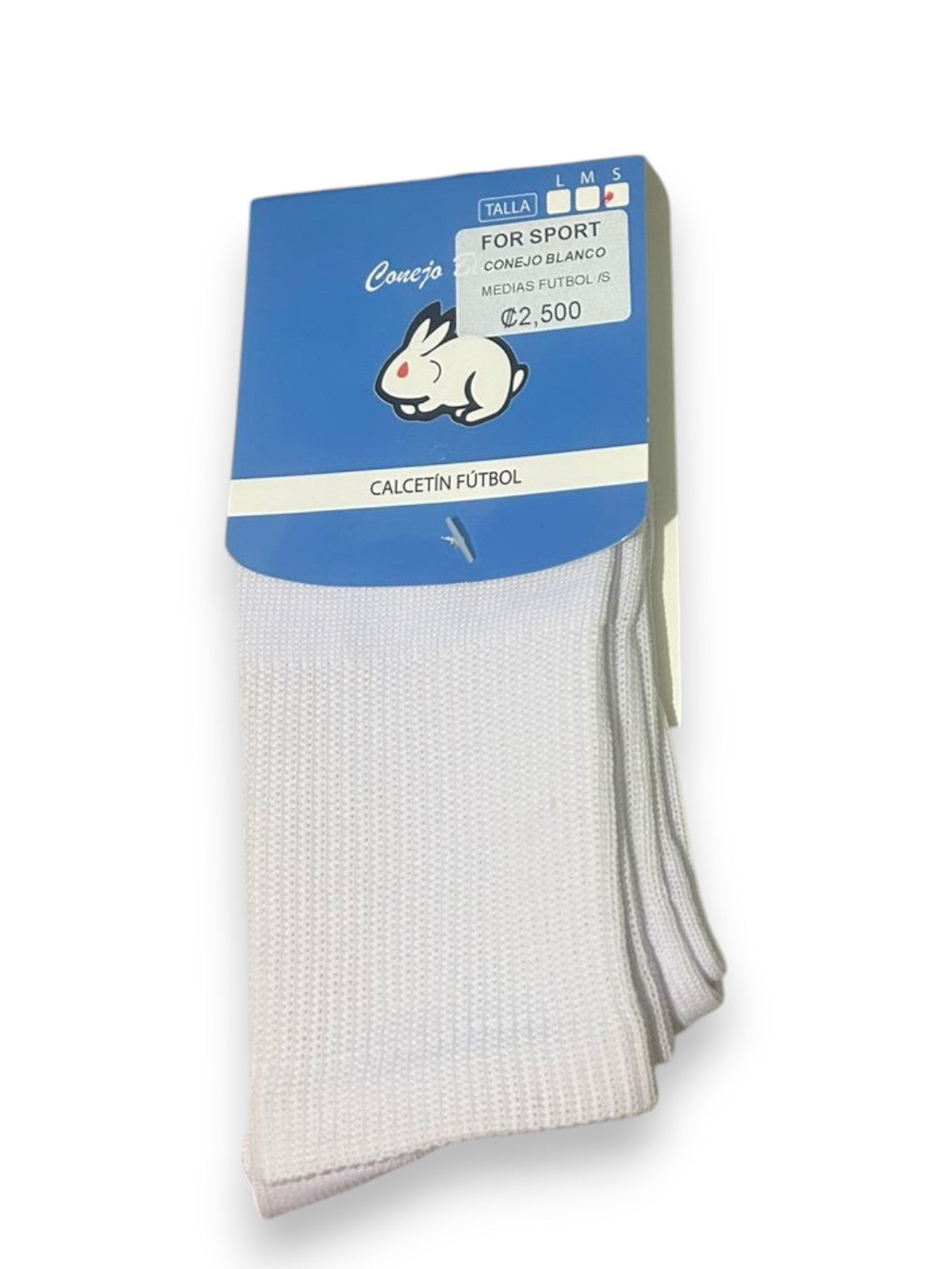 CONEJO BLANCO medias futbol color blanco