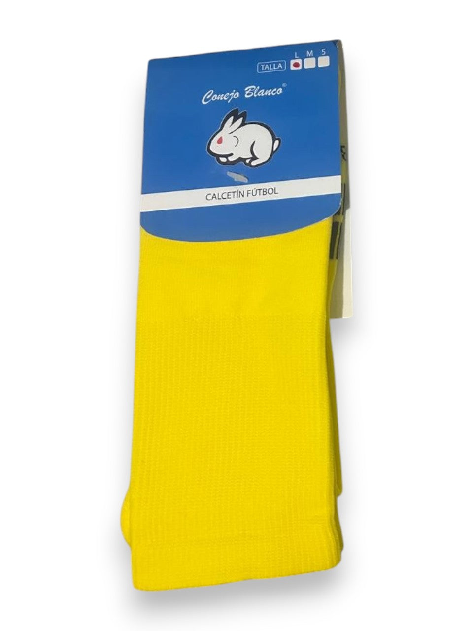 CONEJO BLANCO medias futbol amarillas
