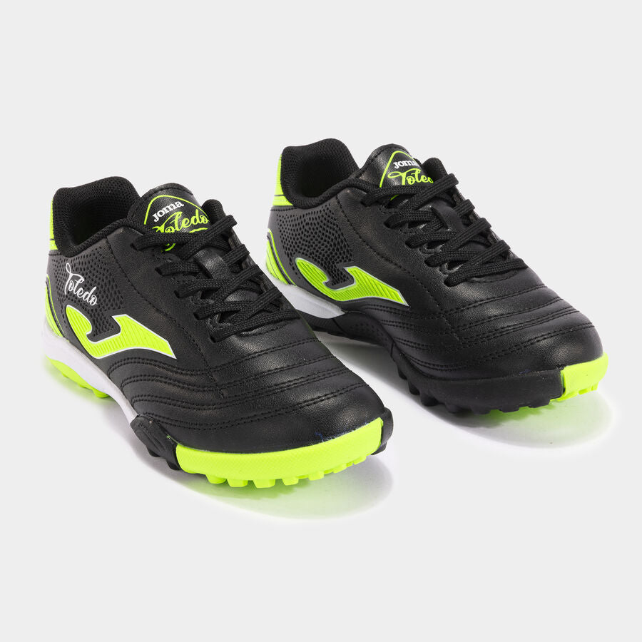 JOMA fútbol Toledo Jr 24 moqueta - turf junior negro verde flúor