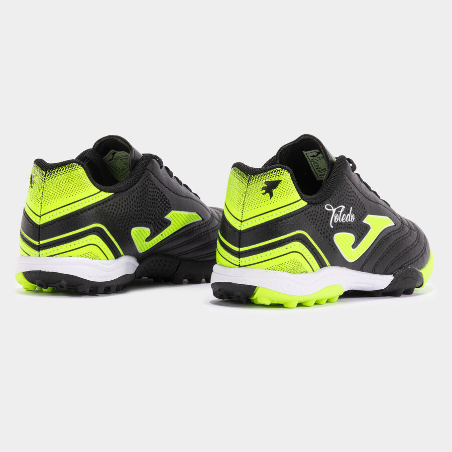 JOMA fútbol Toledo Jr 24 moqueta - turf junior negro verde flúor