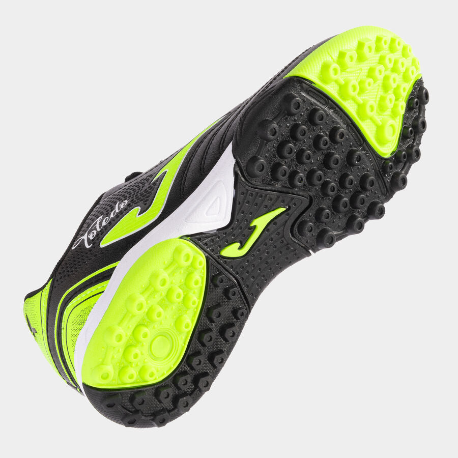 JOMA fútbol Toledo Jr 24 moqueta - turf junior negro verde flúor
