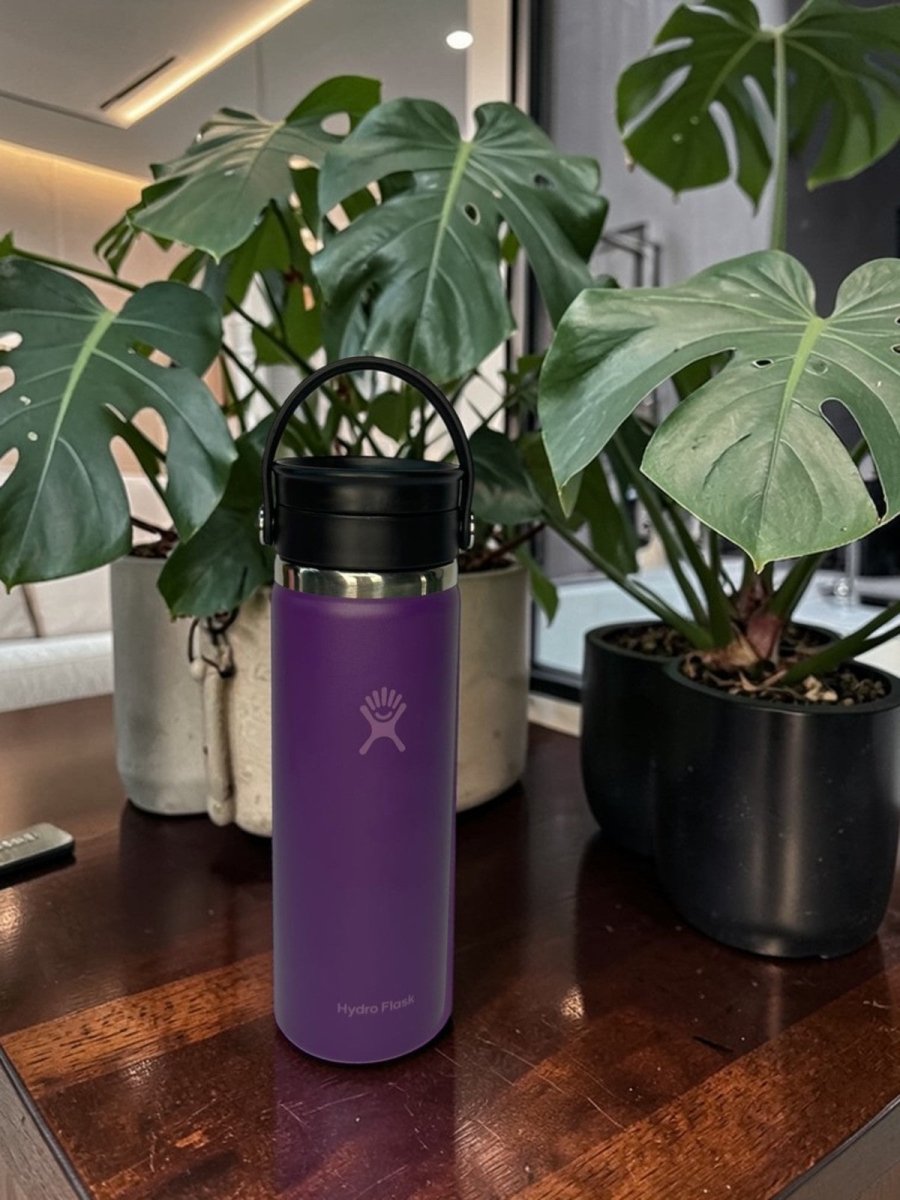 HYDRO FLASK botella wide flex sip morada 20oz - FOR SPORT