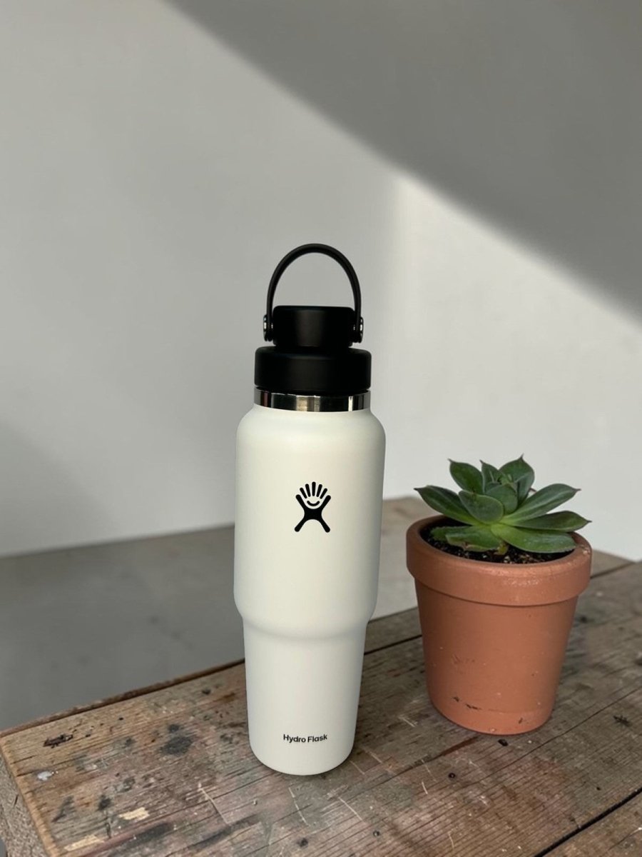 HYDRO FLASK botella wide flex straw travel blanca 32oz - FOR SPORT