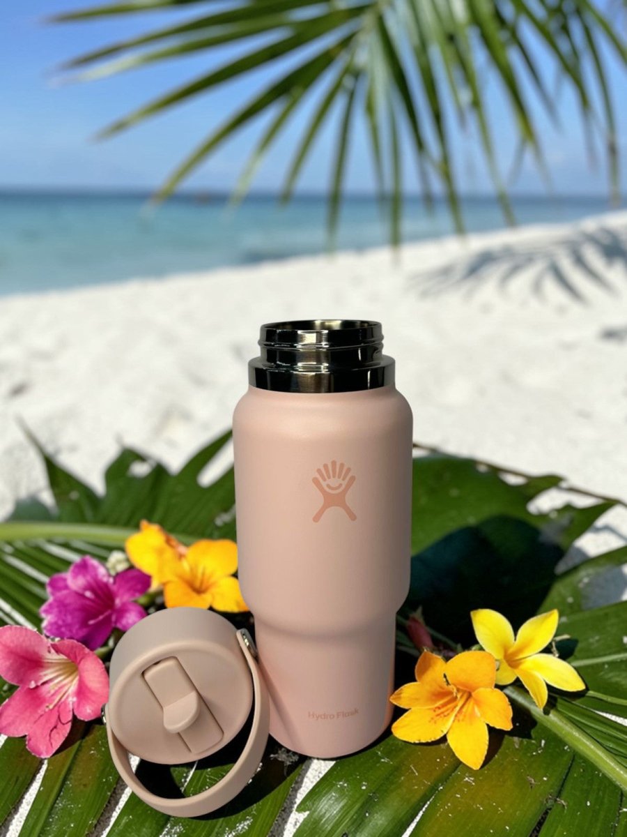 HYDRO FLASK botella wide flex straw travel rosa 24oz - FOR SPORT