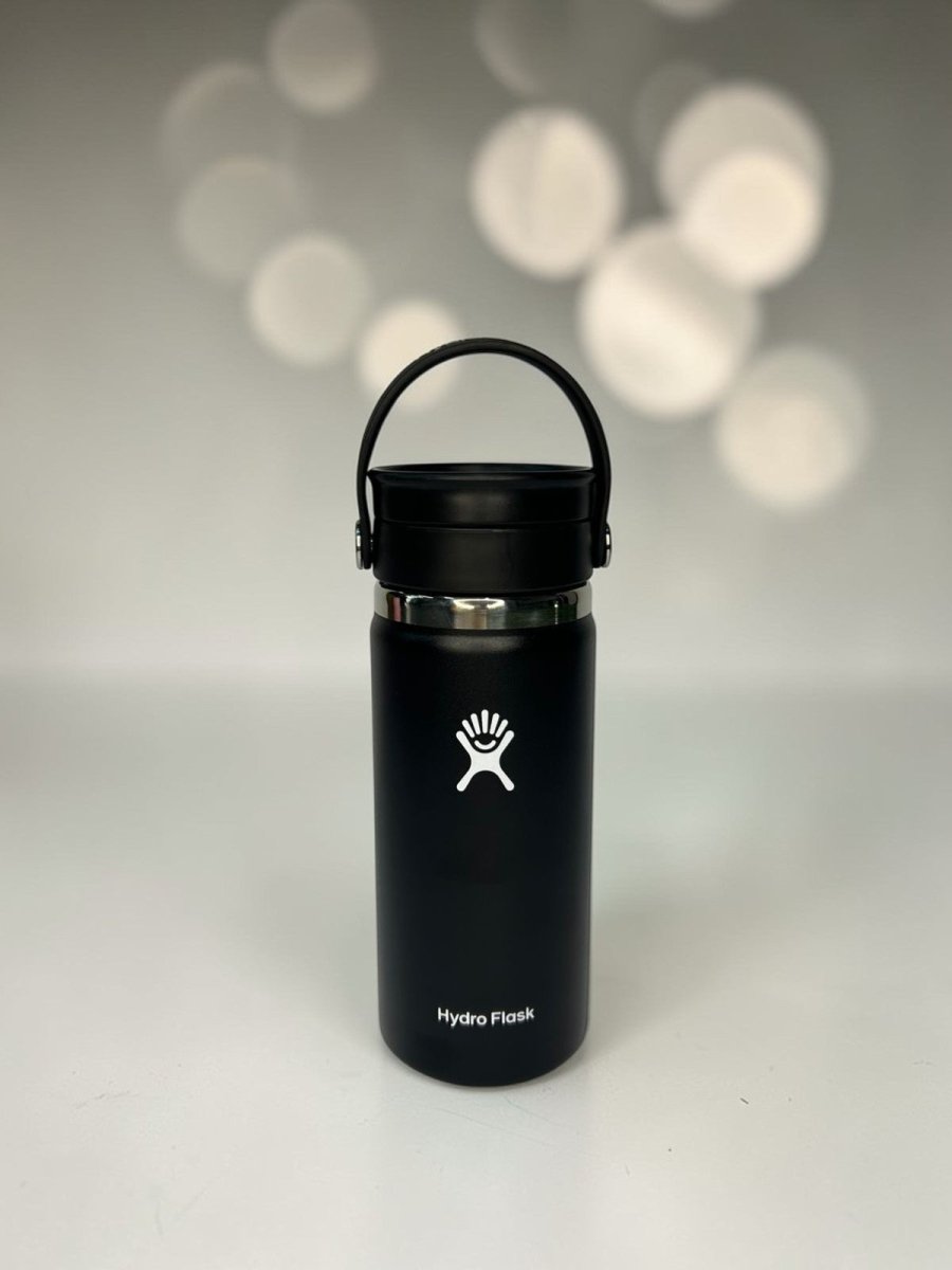 HYDRO FLASK botella wide sip lid negra 16oz - FOR SPORT