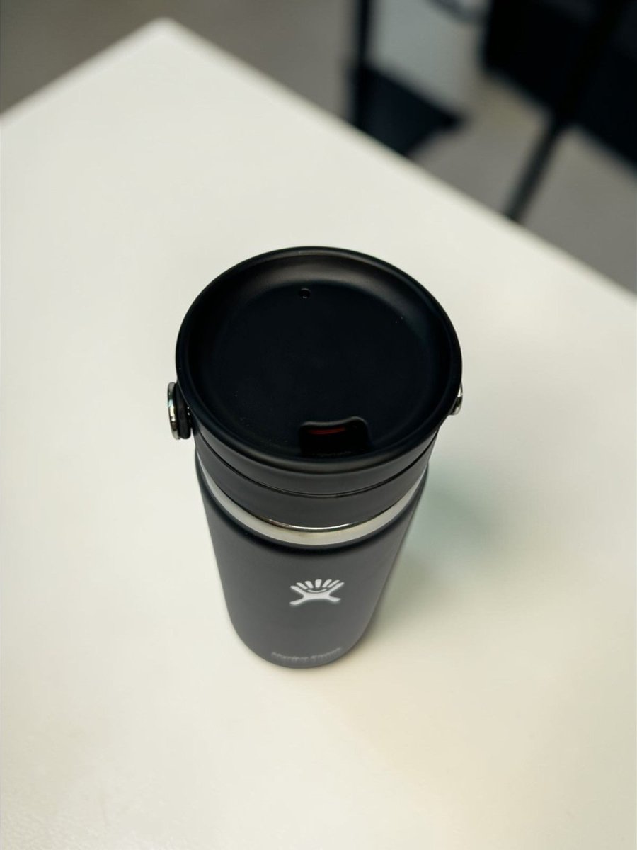 HYDRO FLASK botella wide sip lid negra 16oz - FOR SPORT
