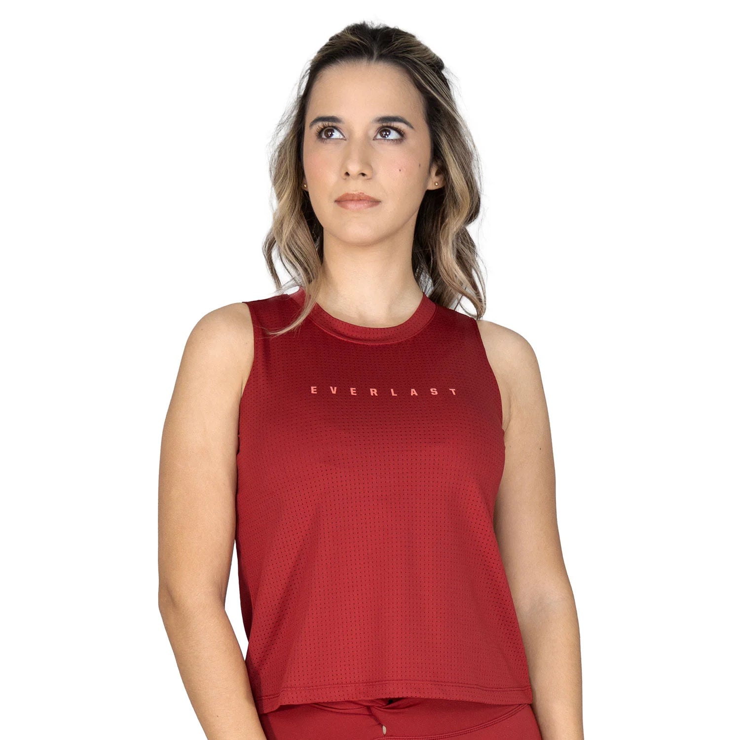 Crop Tank Fem Poly Everlast Spx rojo